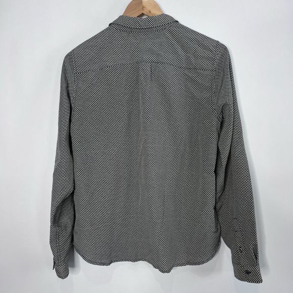 Levi's Blouse Checkered Plaid Classic Fit Button Up Black White Women's Size L - Picture 7 of 9